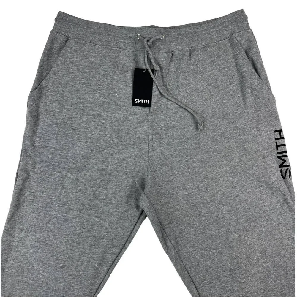 New Smith Men US XL Grey Sweet Pants Sport Casual Logo Joggers Elastic Waist - Picture 3 of 12